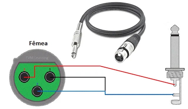 XLR female → 1/4" TS