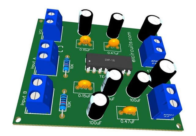 5W Stereo Audio Amplifier Circuit using TEA2025