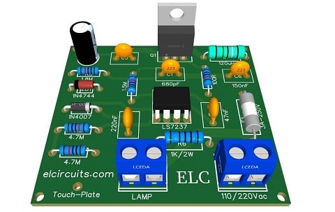 PCB 110/220VAC 4 Step Control Touch Dimmer Switch Lamp Circuit