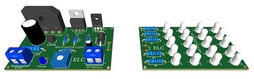 Fig. 4 - PCB - Rechargeable Emergency LED Light Using LM350 IC