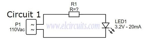 Fig. 3 - Wire LED in 110v or 220V Circuit 1 - ELC