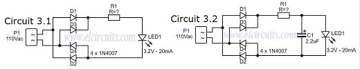 Fig. 5 - Wire LED in 110v or 220V Circuit 3 - ELC