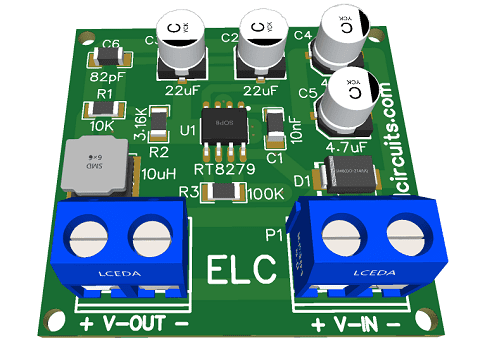 PCB 5A, 1.22V to 26V, 500kHz Step-Down Converter Using RT8289 IC
